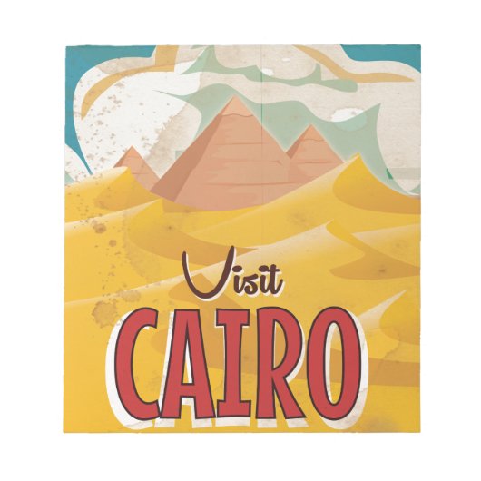 Bezoek Caïro Egypte vintage reisposter Notitieblok (Voorkant)