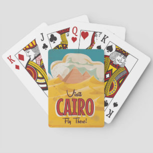 Bezoek Caïro Egypte vintage reisposter Speelkaarten