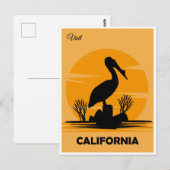  Bezoek California Pelican Travel Briefkaart (Voorkant / Achterkant)