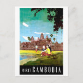 Bezoek Cambodja Briefkaart (Voorkant)