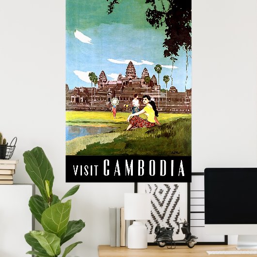 Bezoek Cambodja Poster (Thuiskantoor)
