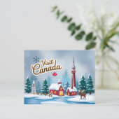 Bezoek Canada in de winter Briefkaart (Staand voorkant)
