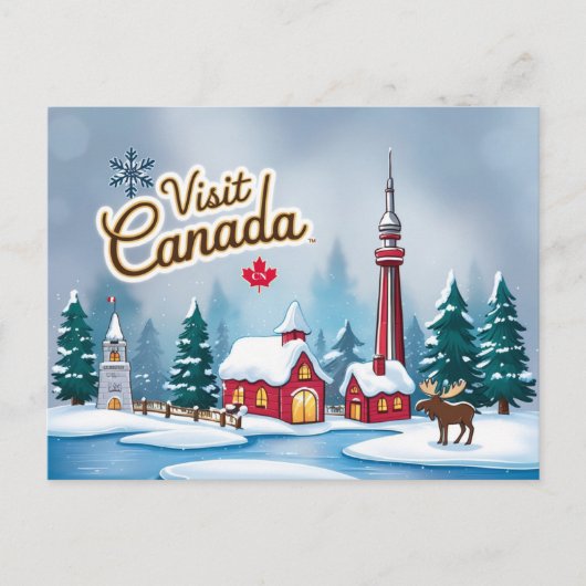 Bezoek Canada in de winter Briefkaart (Voorkant)