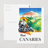 Bezoek Canarische Eilanden Briefkaart (Voorkant / Achterkant)