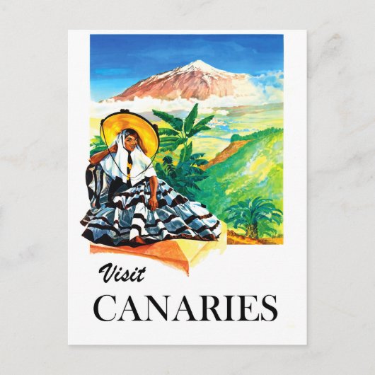 Bezoek Canarische Eilanden Briefkaart (Voorkant)