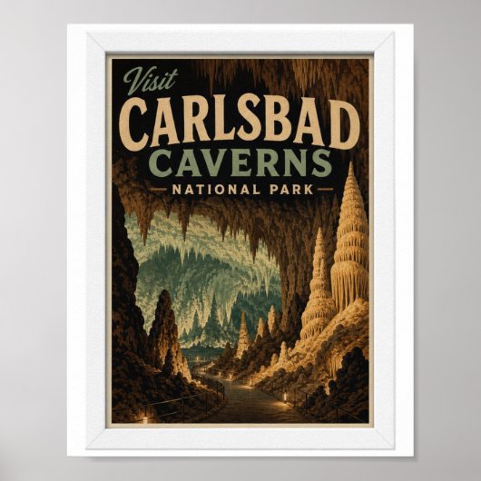 Bezoek Carlsbad Caverns National Park Reizen Poster (Voorkant)