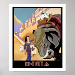 Bezoek Colorful India Poster