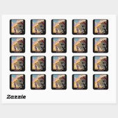 Bezoek Colorful India Vierkante Sticker (Vel)