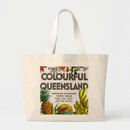 Bezoek Colorful Queensland Grote Tote Bag (Voorkant)