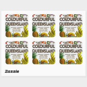 Bezoek Colorful Queensland Vierkante Sticker (Vel)
