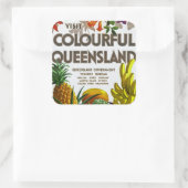 Bezoek Colorful Queensland Vierkante Sticker (Tas)