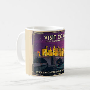 Bezoek Conwy Castle Vintage Style Reisposter Kunst Koffiemok