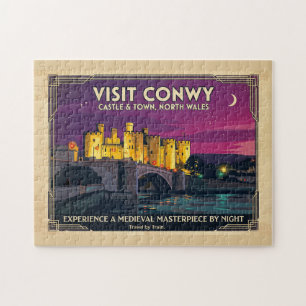 Bezoek Conwy Castle Vintage Style Reisposter Kunst Legpuzzel