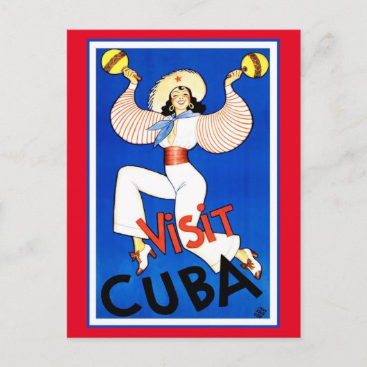 Bezoek Cuba  Briefkaart (Voorkant)