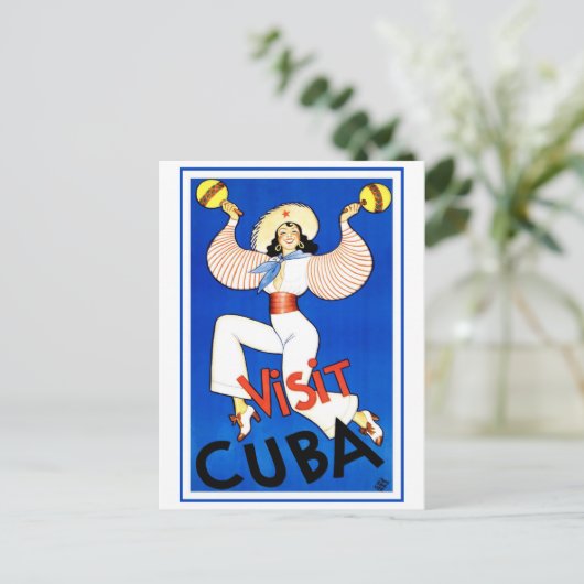 Bezoek Cuba  Briefkaart (Staand voorkant)