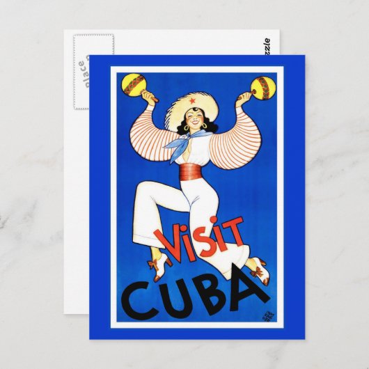 Bezoek Cuba  Briefkaart (Voorkant / Achterkant)