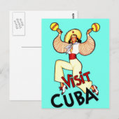 Bezoek Cuba  Cubaans-Amerikaanse reizen Briefkaart (Voorkant / Achterkant)