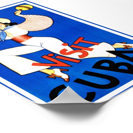  bezoek Cuba Klassiek Poster Kunst reizen (Hoek)