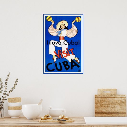 Bezoek Cuba! Poster (Keuken)