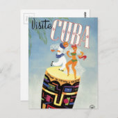 Bezoek Cuba Tiki Fiesta Siesta  Holiday Isle Briefkaart (Voorkant / Achterkant)