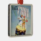 Bezoek Cuba Tiki Fiesta Siesta  Holiday Isle Metalen Ornament (Rechts)