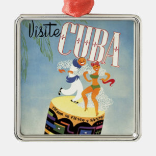 Bezoek Cuba Tiki Fiesta Siesta Holiday Isle Metalen Ornament