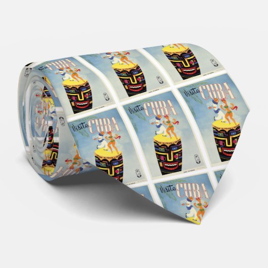 Bezoek Cuba Tiki Fiesta Siesta  Holiday Isle Stropdas (Opgerold)