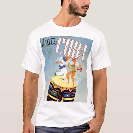 Bezoek Cuba Tiki Fiesta Siesta  Holiday Isle T-shirt (Voorkant)