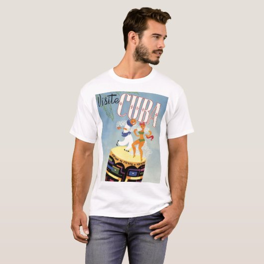 Bezoek Cuba Tiki Fiesta Siesta  Holiday Isle T-shirt (Voorkant volledig)