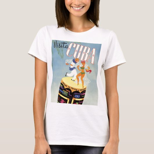 Bezoek Cuba Tiki Fiesta Siesta Holiday Isle T-shirt (Voorkant)