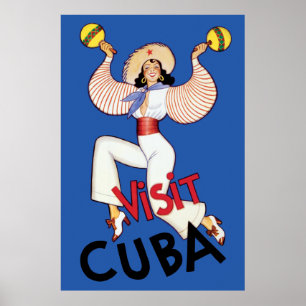 Bezoek Cubaanse  reisposter (Cuba 2) Poster