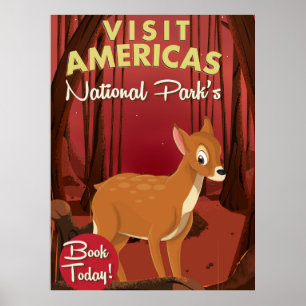 Bezoek de Amerikaanse National Parks Vintage poste Poster