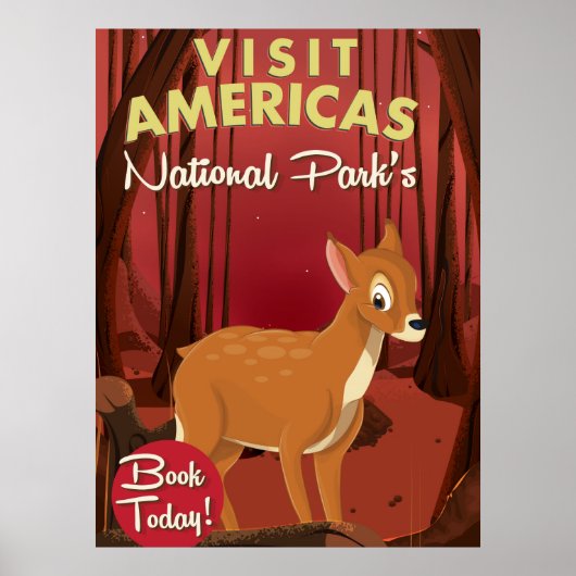 Bezoek de Amerikaanse National Parks Vintage poste Poster (Voorkant)