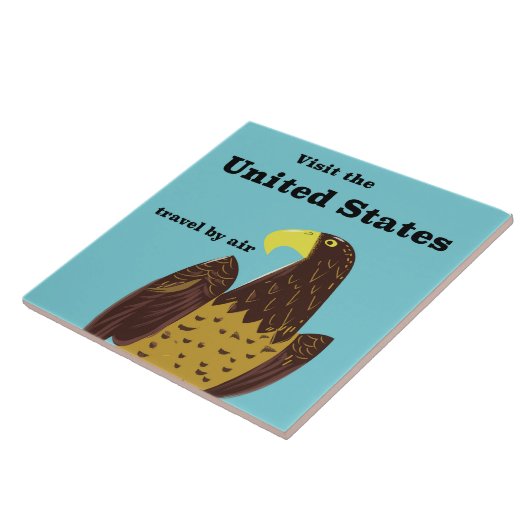 Bezoek de Amerikaanse reisposter Tegeltje (Zijkant)