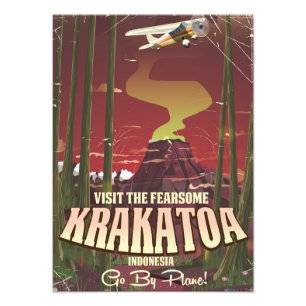 Bezoek de angstaanjagende Krakatau Reisposter Foto Afdruk