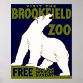  "Bezoek de Brookfield Zoo"het Polaire Beer WPA Poster (Voorkant)