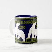 "Bezoek de Brookfield Zoo"het Polaire Beer WPA Tweekleurige Koffiemok (Voorkant links)
