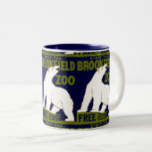 "Bezoek de Brookfield Zoo"het Polaire Beer WPA Tweekleurige Koffiemok (Voorkant rechts)