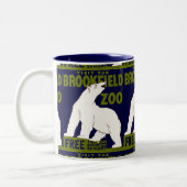 "Bezoek de Brookfield Zoo"het Polaire Beer WPA Tweekleurige Koffiemok (Links)