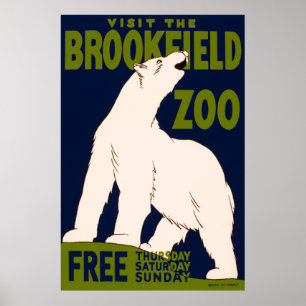 Bezoek de Brookfield Zoo Poster