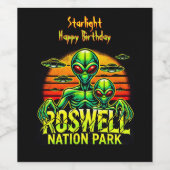 Bezoek de buitenaardse ontmoetingsplek van Roswell Wijn Etiket (Enkel label)