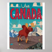 Bezoek de Canada Cartoon-reisposter Poster (Voorkant)