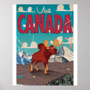 Bezoek de Canada Cartoon-reisposter Poster