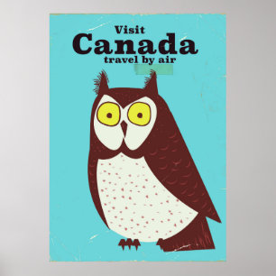 Bezoek de Canada Uil poster