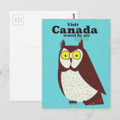Bezoek de Canada-uilposter Briefkaart (Voorkant / Achterkant)