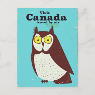 Bezoek de Canada-uilposter Briefkaart
