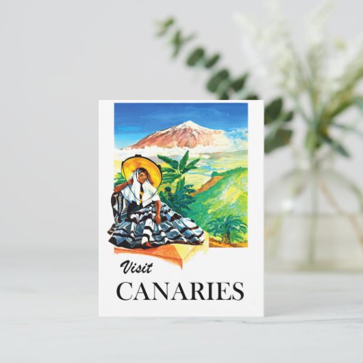 Bezoek de Canaries Briefkaart (Staand voorkant)