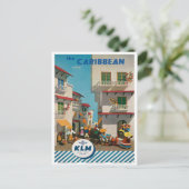 Bezoek de Caraïbische Vintage-reis Briefkaart (Staand voorkant)