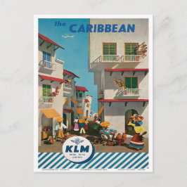 Bezoek de Caraïbische Vintage-reis Briefkaart