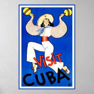Bezoek de Cubaanse reisposter Poster